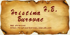 Hristina Burovac vizit kartica